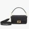 Fendi Baguette Bag with Laser Cut Strap In FF Motif Canvas Black