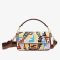 Fendi Baguette Bag In Multicolor FF Fish-Eye Motif Canvas White