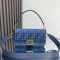 Fendi Baguette Bag In FF Motif Canvas Blue