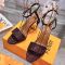 Fendi Delfina Sandals Women FF Jacquard Fabric Red