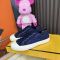 Fendi Domino Sneakers Unisex FF Jacquard Fabric Blue