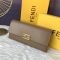 Fendi Continental Wallet In Calfskin Grey