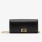 Fendi Continental Wallet with Chain In Calfskin Black