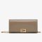 Fendi Continental Wallet with Chain In Calfskin Grey