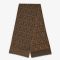 Fendi Rectangular Scarf In FF Shadow Intarsia Motif Wool and Silk Brown
