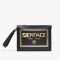 Fendi Flat Pouch In Fendace Logo Motif Calfskin Black