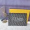 Fendi Medium Flat Clutch In FENDI Roma Motif Fabric Black