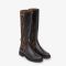 Fendi Rockoko High Ankle Boots Women Leather with FF Stretch Fabric Brown