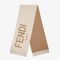 Fendi Scarf In FENDI ROMA and Checked Motif Wool and Cashmere with Fringes Beige