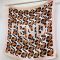 Fendi Square Scarf In FENDI ROMA Leopard Motif Silk Pink