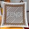 Fendi Square Scarf In FENDI ROMA Stripes Motif Silk brown