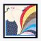Fendi Square Scarf In Girl Rainbow Motif Silk Blue