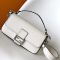 Fendi Baguette Selleria Bag In Cuoio Romano Leather with Topstitches White