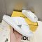 Fendi Crossover Slides Women FF Embossed Leather White
