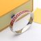 Fendi FF Ragid Bracelet In Metal with Enamel Red/Palladium