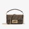 Fendi Mini Baguette Bag In FF Motif Fabric Brown