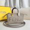 Fendi Mini By The Way Boston Bag In FENDI ROMA Motif Calfskin Grey