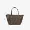 Fendi Mini Roll Shopper Bag In FF Motif Fabric Brown