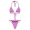 Fendi Reversible Triangular Bikini with Ties Women Skims Logo Motif Lycra Purple/Rose