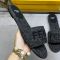 Fendi Sunshine Slides Women FF Jacquard Denim Black